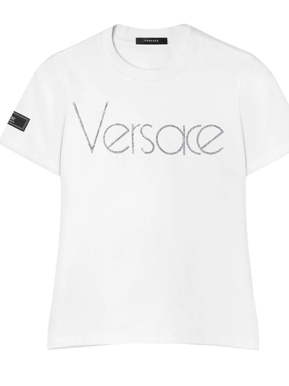 Cheap logo Versace Crystal T-shirt Women 1978 0406